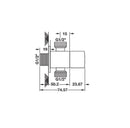 HAFELE วาล์วปิด-เปิดน้ำ 2 ทาง ทรงสี่เหลี่ยม แบบติดผนัง 1/2" x 1/2"